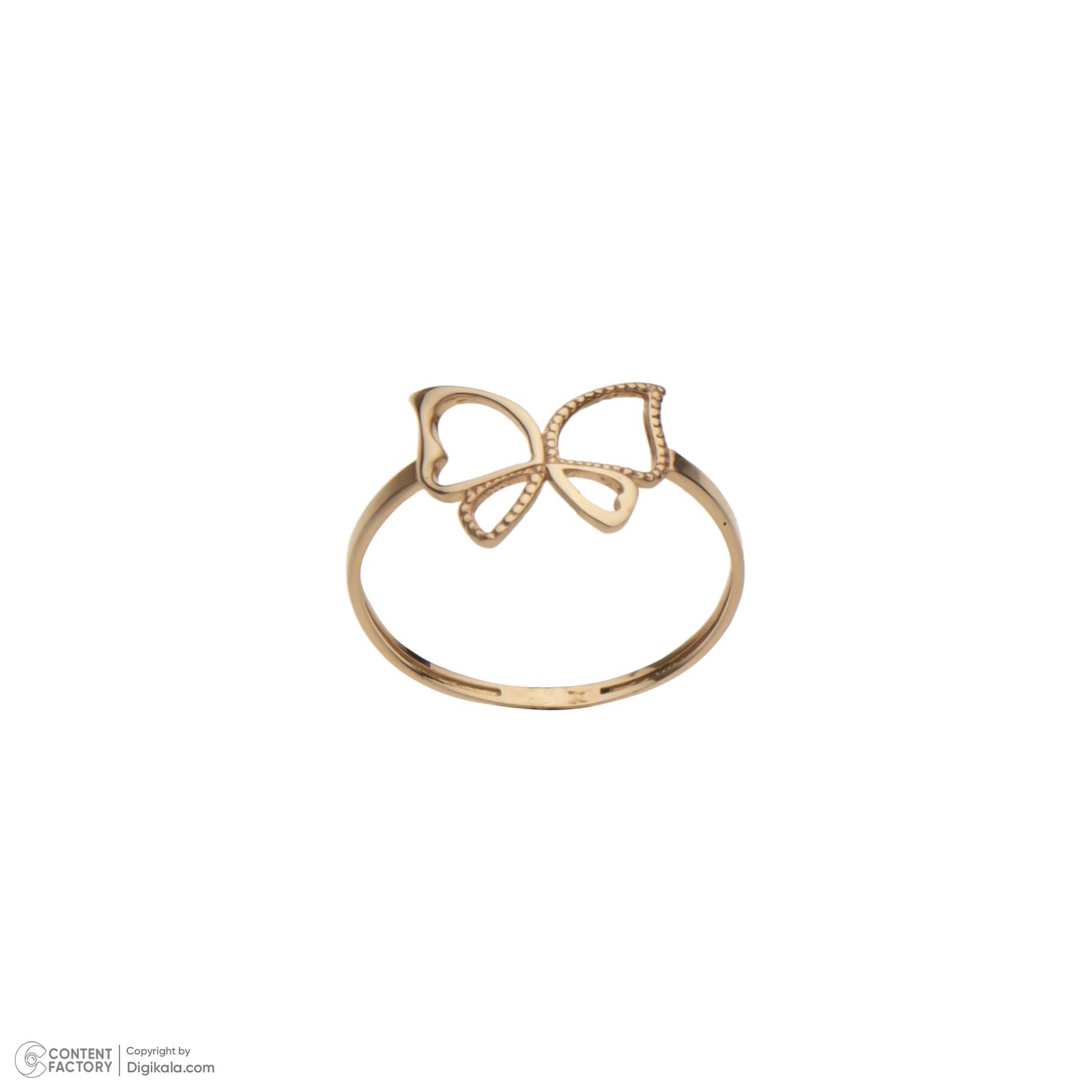 انگشتر طلا 18 عیار زنانه گلدم مدل پروانه R-3070023 -  - 3