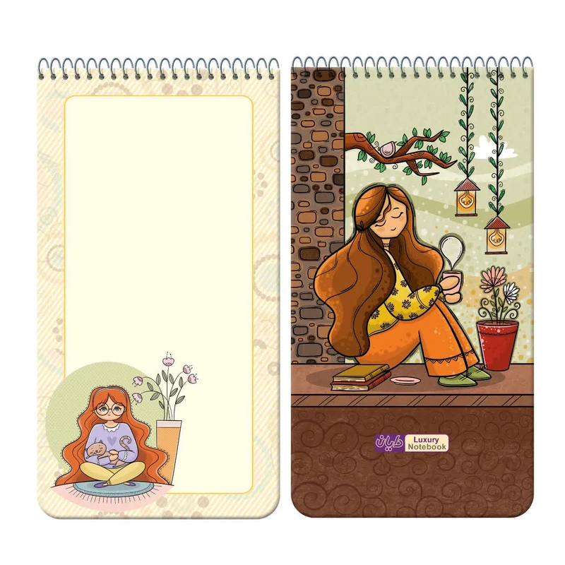 عکس شماره 5 : دفترچه یادداشت 80 برگ دایان مدل حاشیه دار  کد 4378 بسته 8 عددی