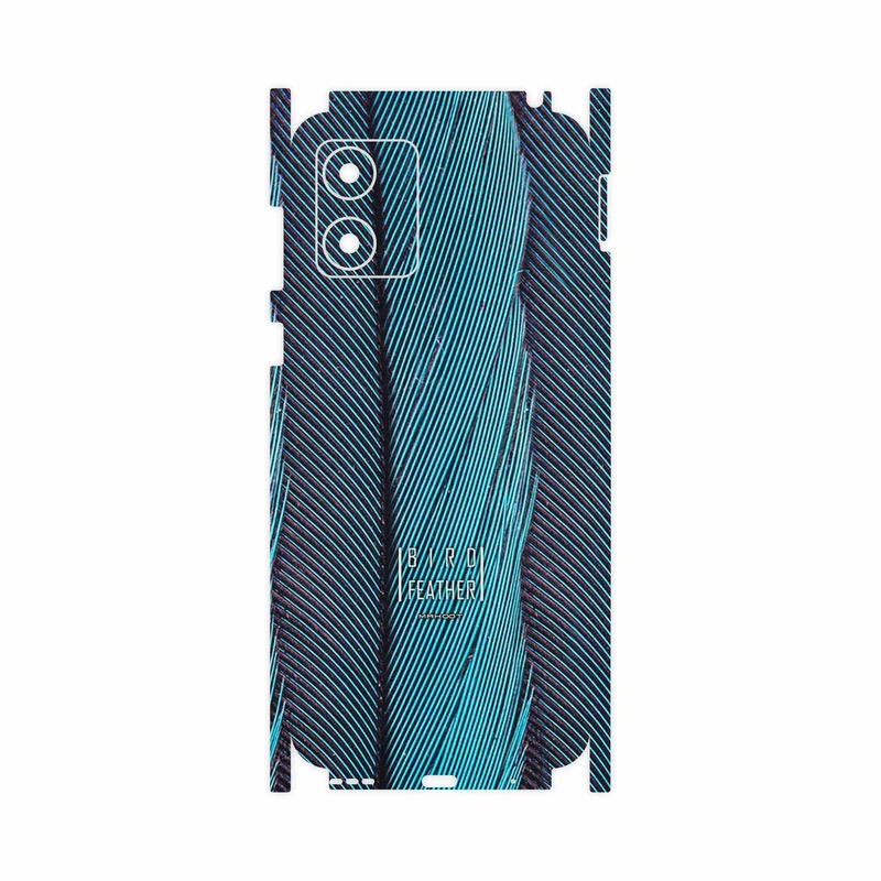 برچسب پوششی ماهوت مدل Turquoise feathers-FullSkin مناسب برای گوشی موبایل موتورولا Moto E13