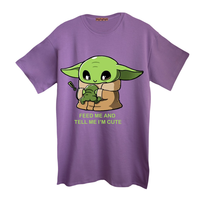 تی شرت آستین کوتاه زنانه مدل بیبی یودا