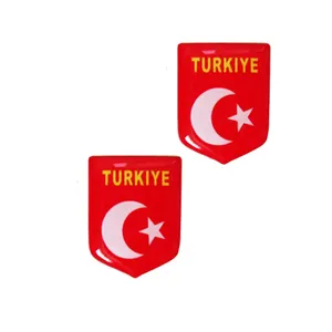 برچسب خودرو طرح پرچم ترکیه مجموعه 2 عددی