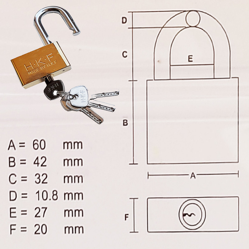 قفل آویز اچ کی اف مدل arya - 0065
