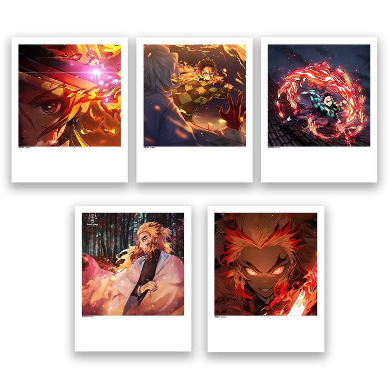 آویز تزیینی عرش مدل انیمه شیطان کش Demon Slayer کد Asa024 مجموعه 5عددی