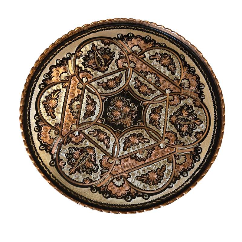 سینی میناکاری مدل لب کنگره ای کد 0196 سینی میناکاری مدل لب کنگره ای کد 0196