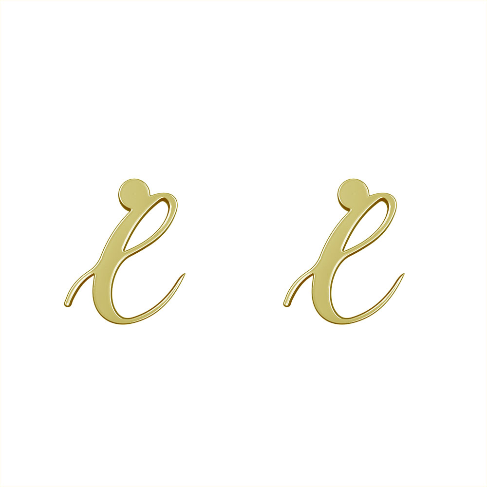 گوشواره طلا 18 عیار زنانه مدوپد مدل حرف e کد GA1-10976