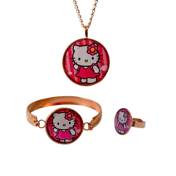 نیم ست دخترانه طرح کیتی مدل E181 نیم ست دخترانه طرح کیتی مدل E181