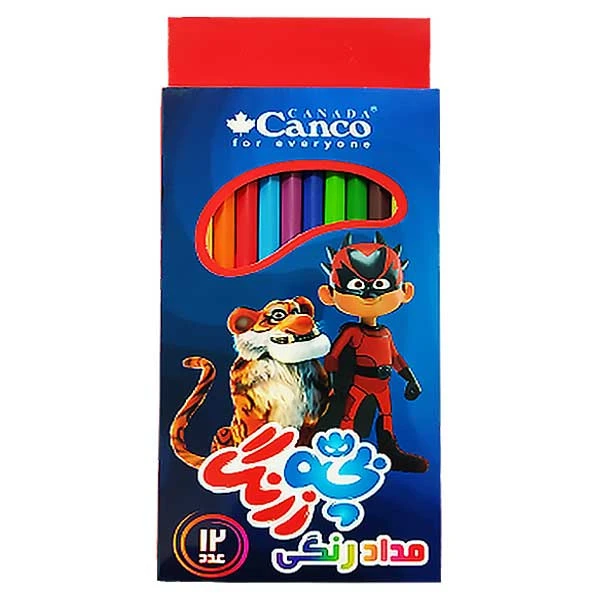 مداد رنگی کنکو مدل کلاسیک طرح بچه زرنگ بسته 12 عددی