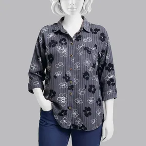 مانتو شومیزی زنانه مدل لینن  گلدار کد 210