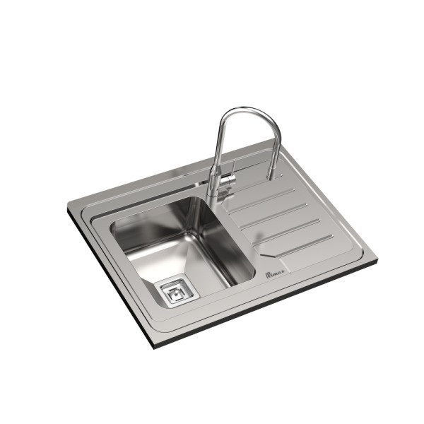 سینک ظرفشویی استیل روکار یک لگنه بیمکث مدل 933
