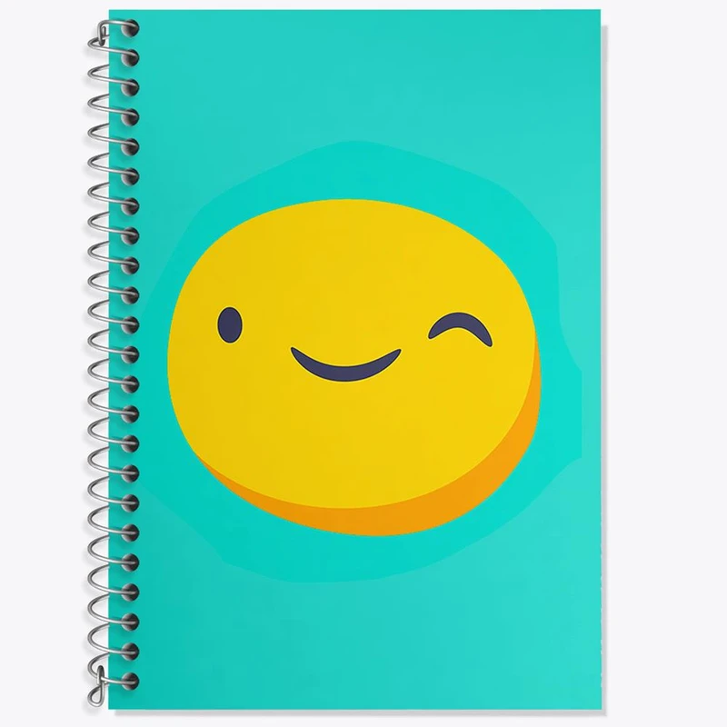 دفتر زبان 50 برگ خندالو مدل سه خط طرح ایموجی Emoji کد 3007
