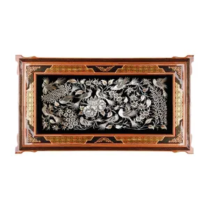 تابلو قلمزنی طرح گل و مرغ کد 14080