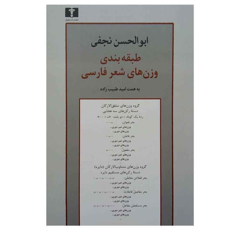 کتاب طبقه بندی وزن های شعر فارسی اثر ابوالحسن نجفی انتشارات نیلوفر