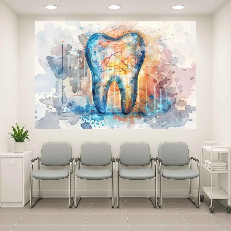 پوستر طرح   گرافیک انتزاعی دندان مدل نمودار تحلیل کد AR3061435