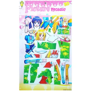 استیکر دیواری کودک مدل پازلی دختر ژاپنی کد ABC-003