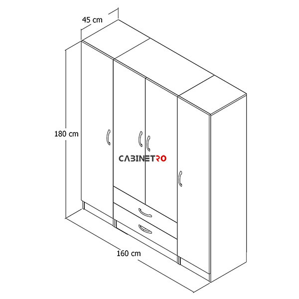 کمد لباس فلفور کابینت مدل MDF-TD16045180