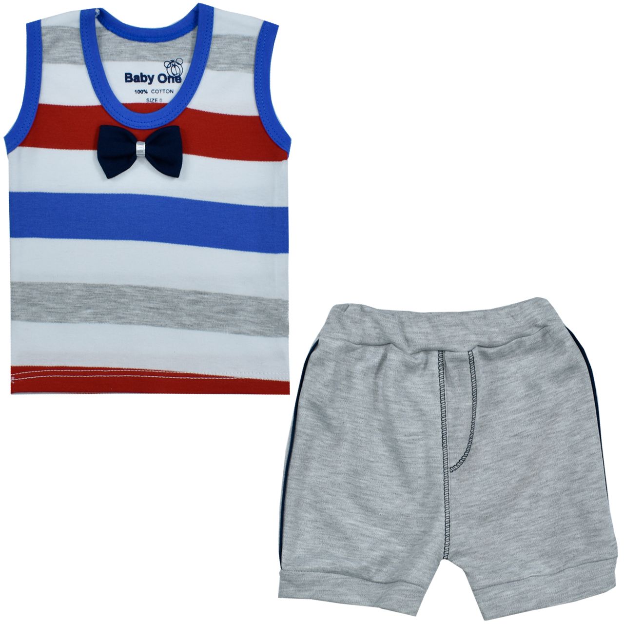 ست تاپ و شلوارک نوزادی بی بی وان مدل راه پهن -  - 1