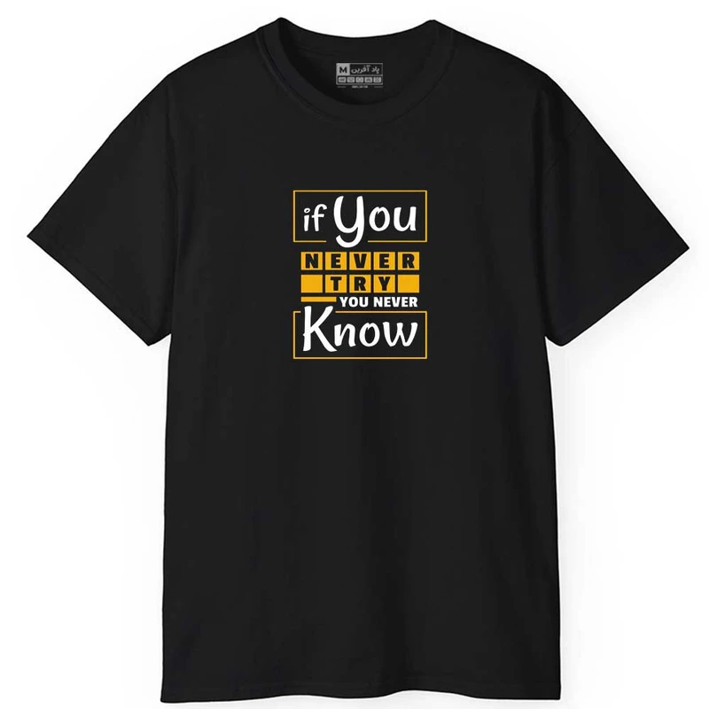 تی شرت آستین کوتاه مردانه پاد آفرین مدل اسپرت طرح متن کد 0146