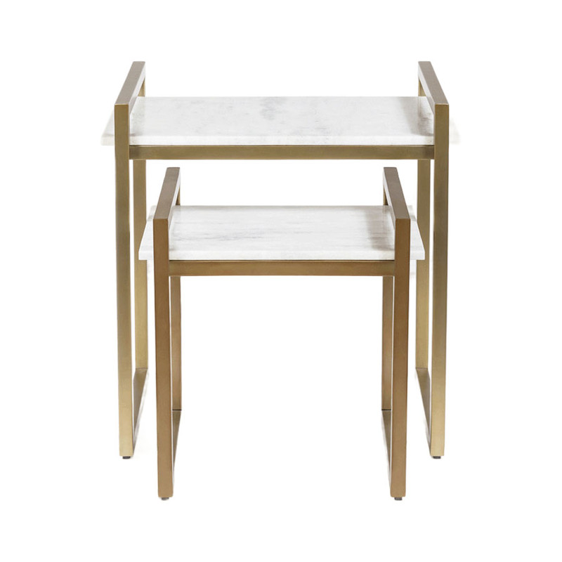 میز عسلی مربع مدل TS-65527 مجموعه 2 عددی