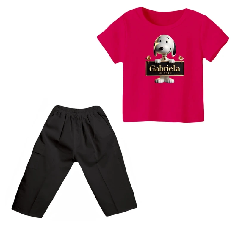 ست تی شرت و شلوارک پسرانه مدل اسنوپی کد ۶۸