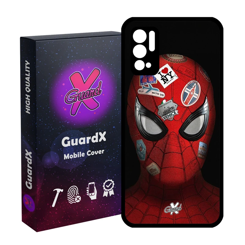 کاور گارد ایکس طرح Spider Man مدل Glass10033 مناسب برای گوشی موبایل شیائومی Redmi Note 10 5G / Poco M3 Pro