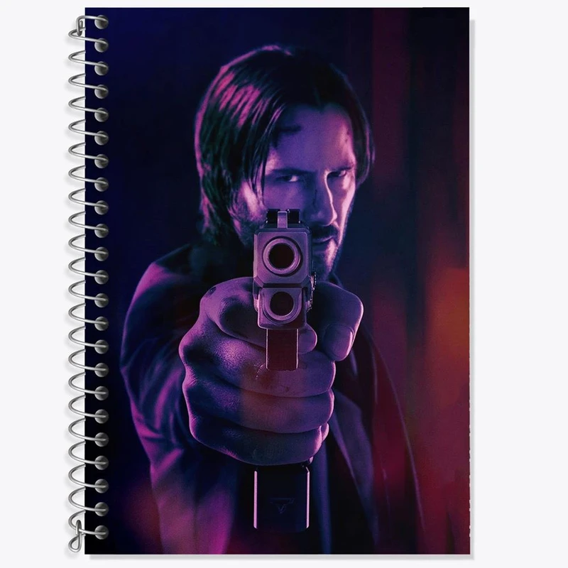 دفتر زبان 50 برگ خندالو مدل سه خط طرح جان ویک John Wick کد 28565