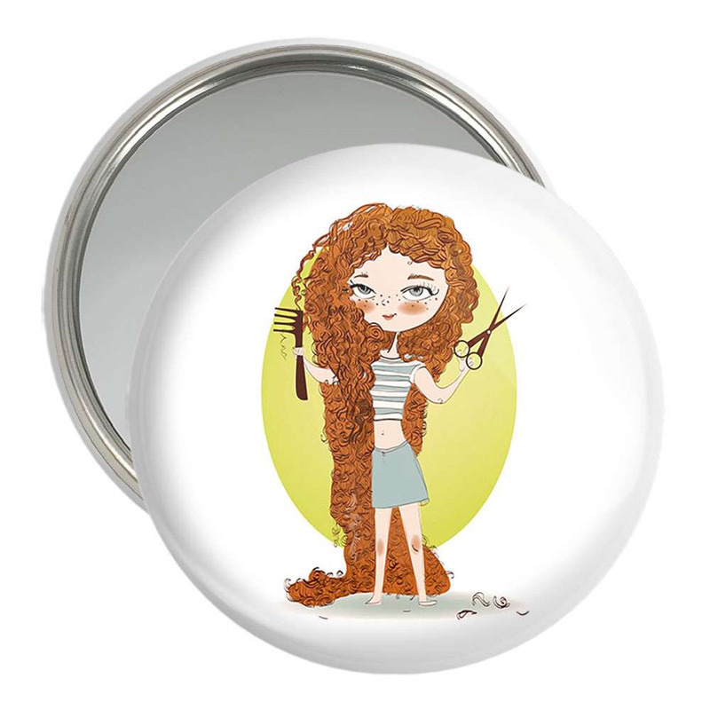 آینه جیبی خندالو مدل دختر  کد 5532