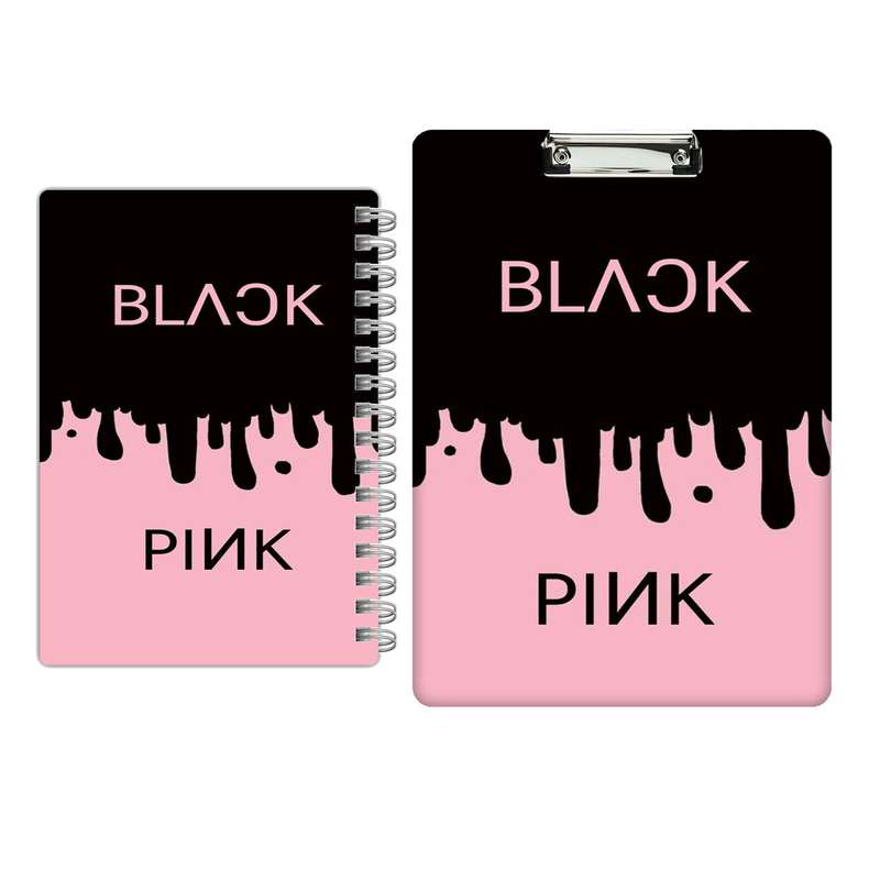 تخته شاسی مدل Black pink کد 2344 سایز A4 به همراه دفتر