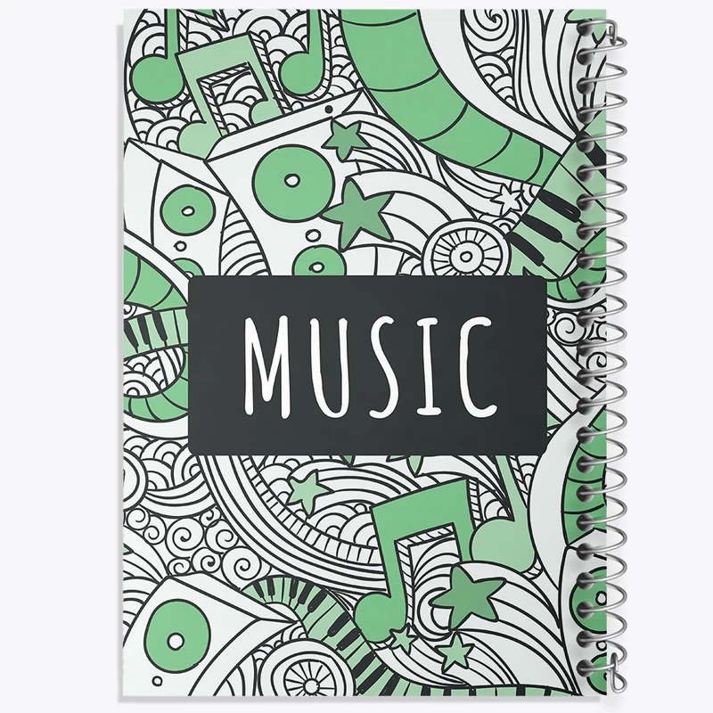 دفتر ژورنال نویسی 50 برگ خندالو مدل نقطه ای طرح موزیک کد N249