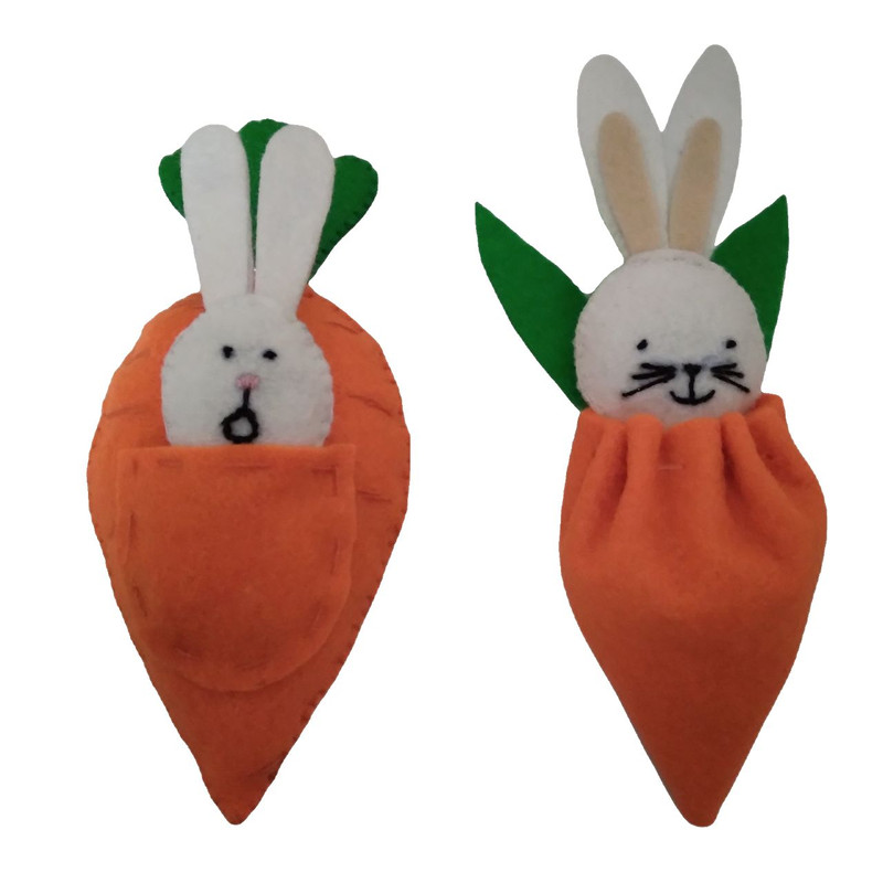 عروسک نمدی مدل خرگوش مجموعه 2 عددی
