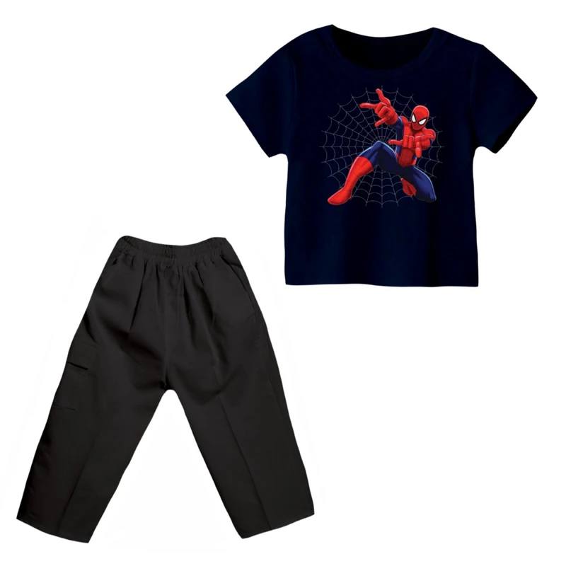 ست تی شرت و شلوارک پسرانه مدل مرد عنکبوتی کد 15