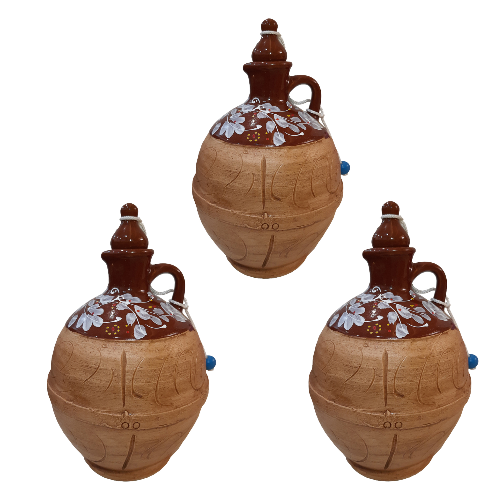 کوزه سفالی مدل نقاشی بسته 3 عددی