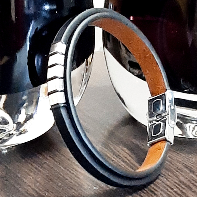 دستبند مردانه مدل چرم طبیعی کد 4488