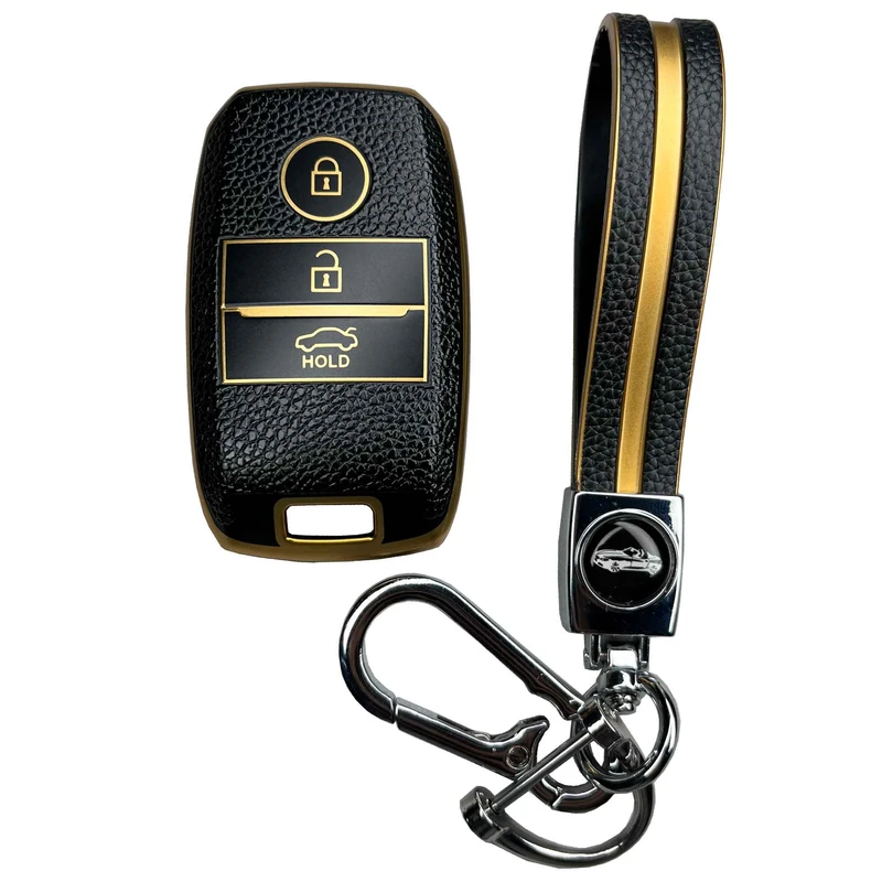 کاور ریموت و سوئیچ خودرو ام آر جی مدل 631 چرمی مناسب برای کیا اپتیما به همراه جاسوئیچی