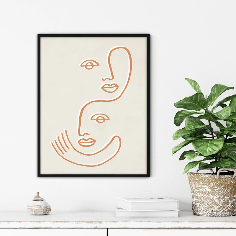 تابلو آتریسا طرح لاین آرت مدرن مدل ATFL64 فریم مشکی