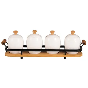 ست جای ادویه 5 پارچه ریور کد DH4910 به همراه استند