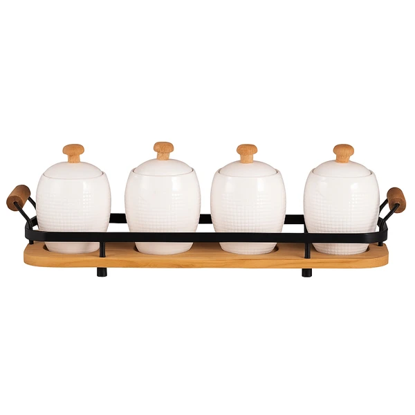 ست جای ادویه 5 پارچه ریور کد DH4910 به همراه استند