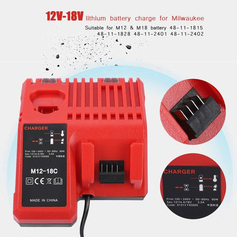 شارژر میلواکی  مدل M12-18C  به همراه باتری مجموعه دو عددی