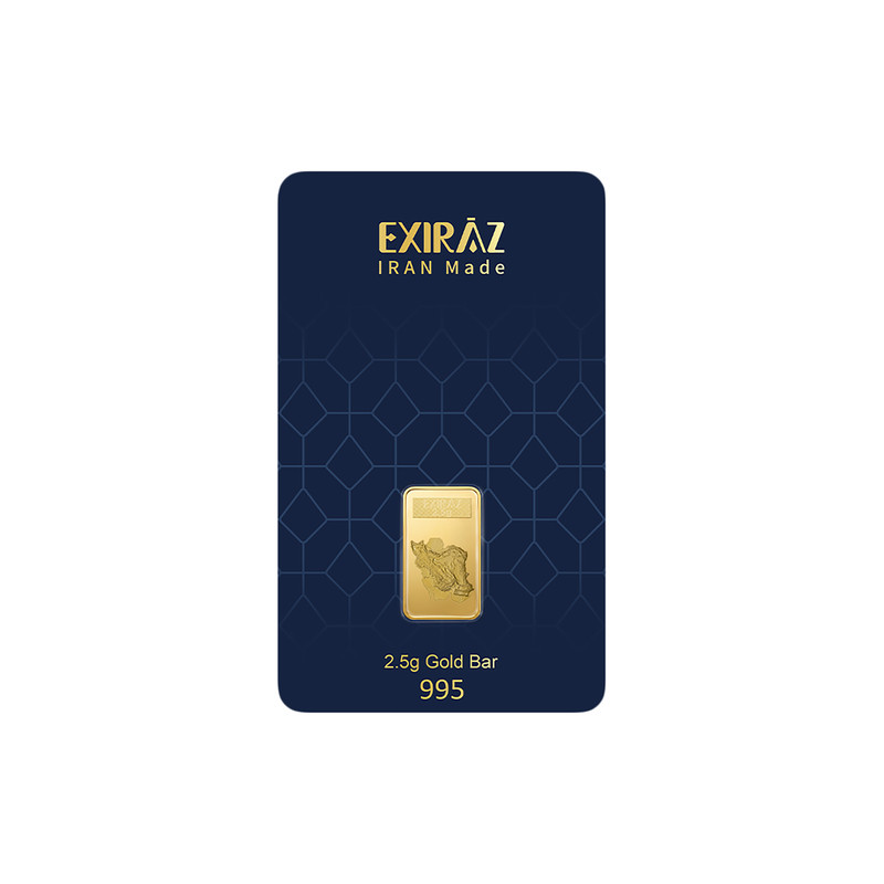 شمش طلا 24 عیار اکسیراز مدل EXI-IRN2.5 - 2