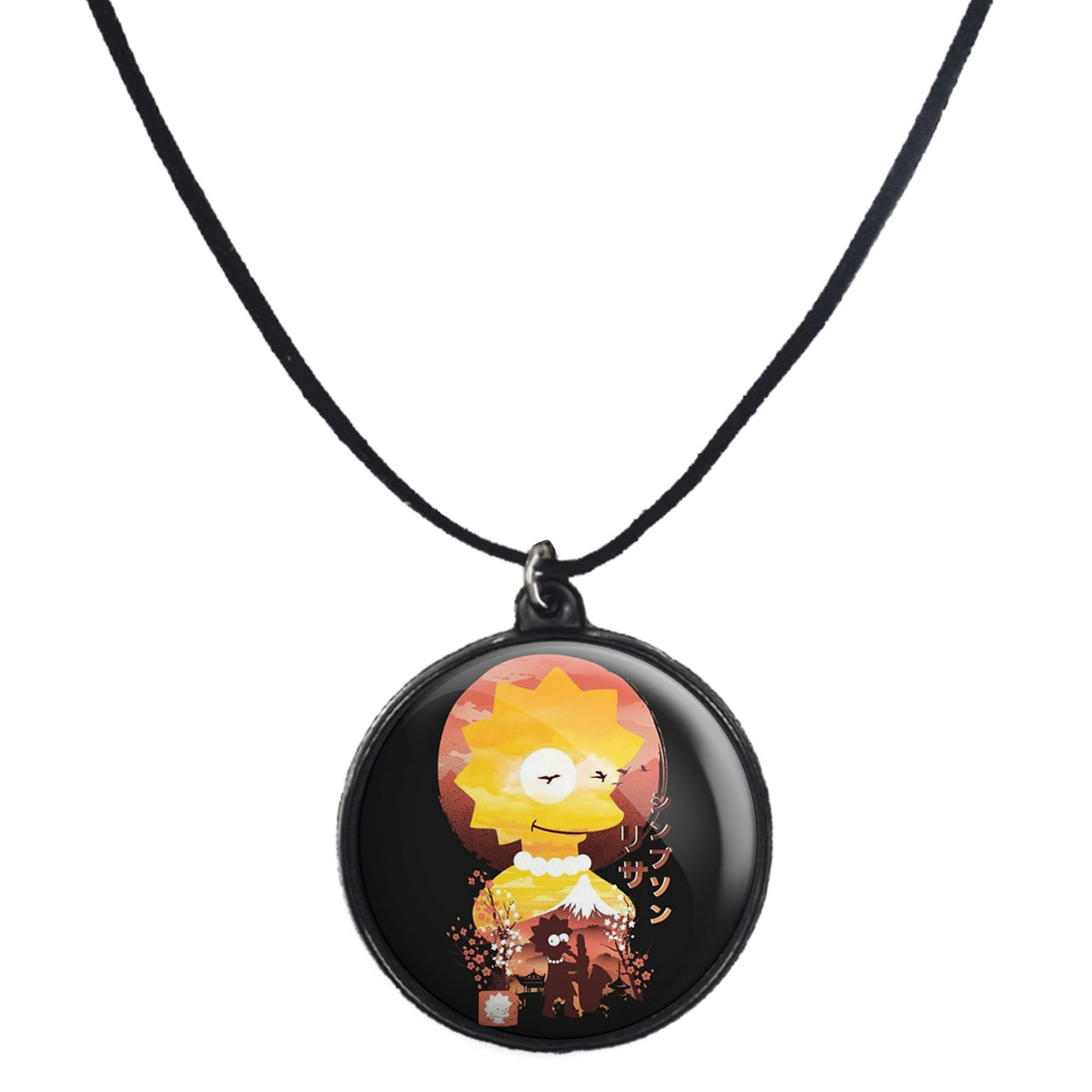 گردنبند پرمانه طرح سیمپسون ها کد pmb.21359 مدل دو طرفه