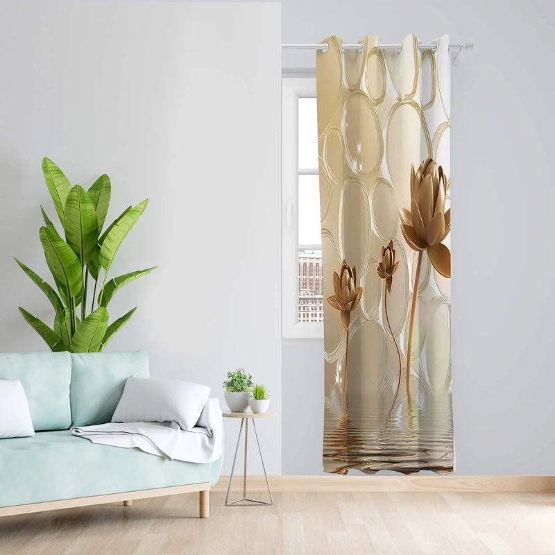 پرده طرح فلاور مدل مخمل پانچی کد 1413 z سایز 140x200 سانتی متر