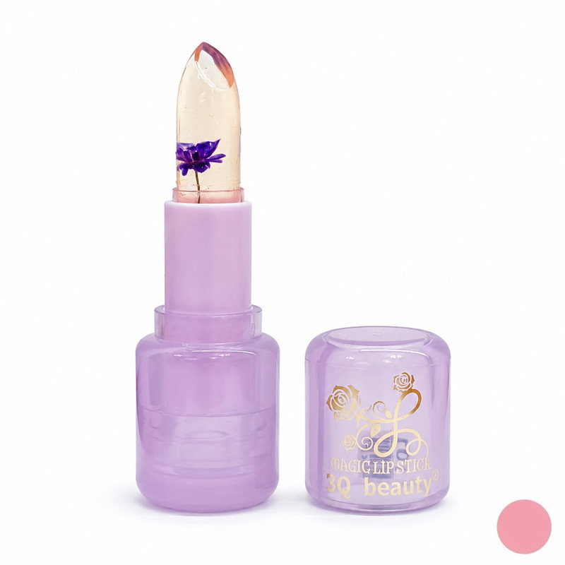 بالم لب تری کیو بیوتی، مدل Flower، با شماره 1 و رنگ بنفش، مرطوب‌کننده و آبرسان