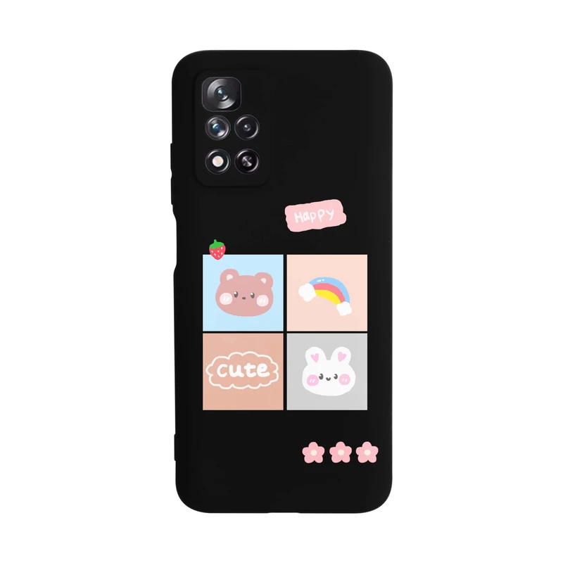 کاور قاب گارد طرح خرس و خرگوش کد t9163 مناسب برای گوشی موبایل شیائومی Redmi Note 11 5G / Poco M4 Pro 5G