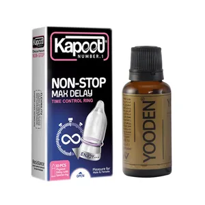کاندوم کاپوت مدل NON-STOP بسته 10 عددی به همراه روغن یودن کد 01 حجم 30 میلی لیتر