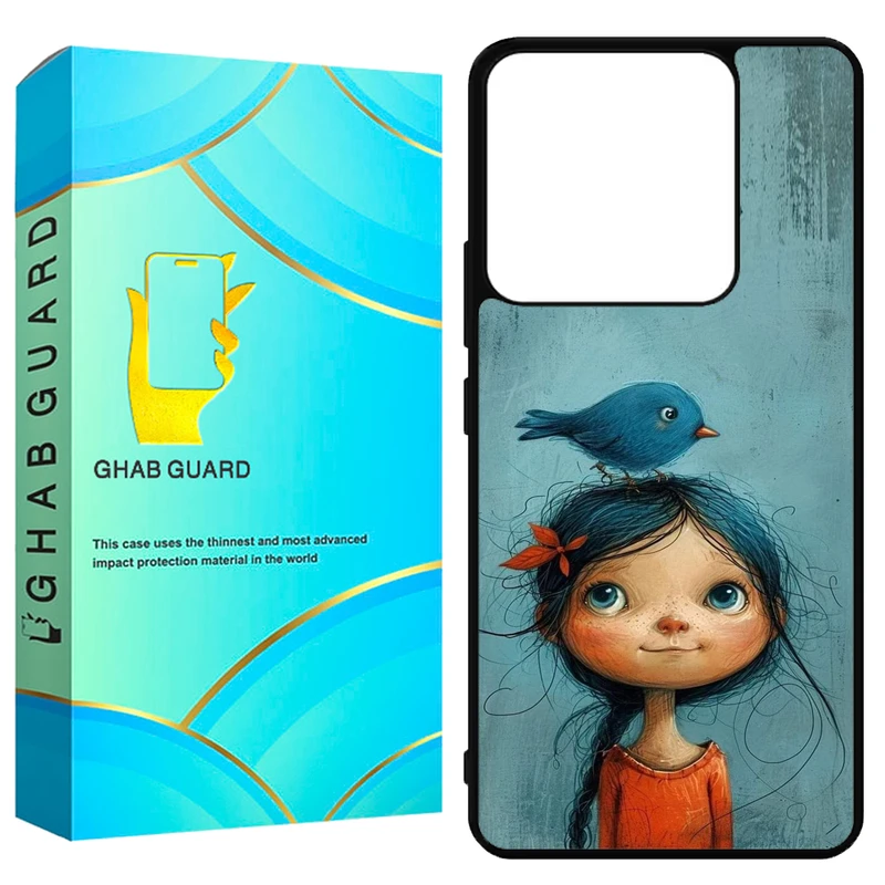 کاور قاب گارد طرح دختر و پرنده مدل GN14 مناسب برای گوشی موبایل شیائومی Redmi Note 14 5G