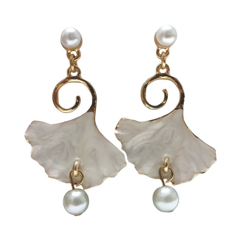 گوشواره زنانه مدل صدف و مروارید