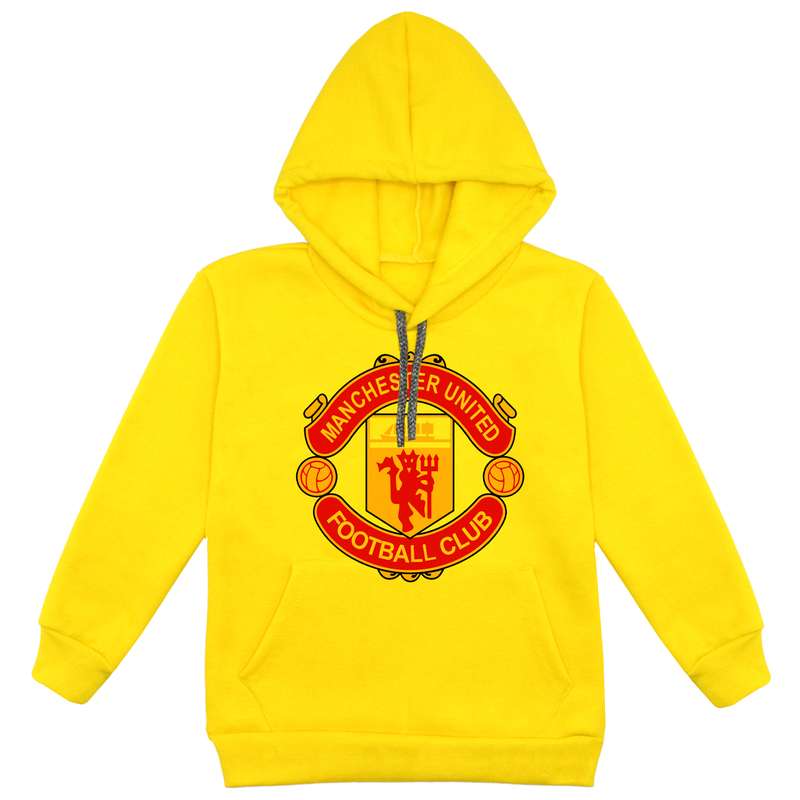 هودی پسرانه مدل منچستر کد F 114 رنگ زرد