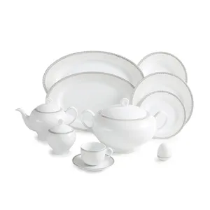 سرویس غذاخوری 102 پارچه چینی زرین ایران طرح ریواپلاتینی درجه یک