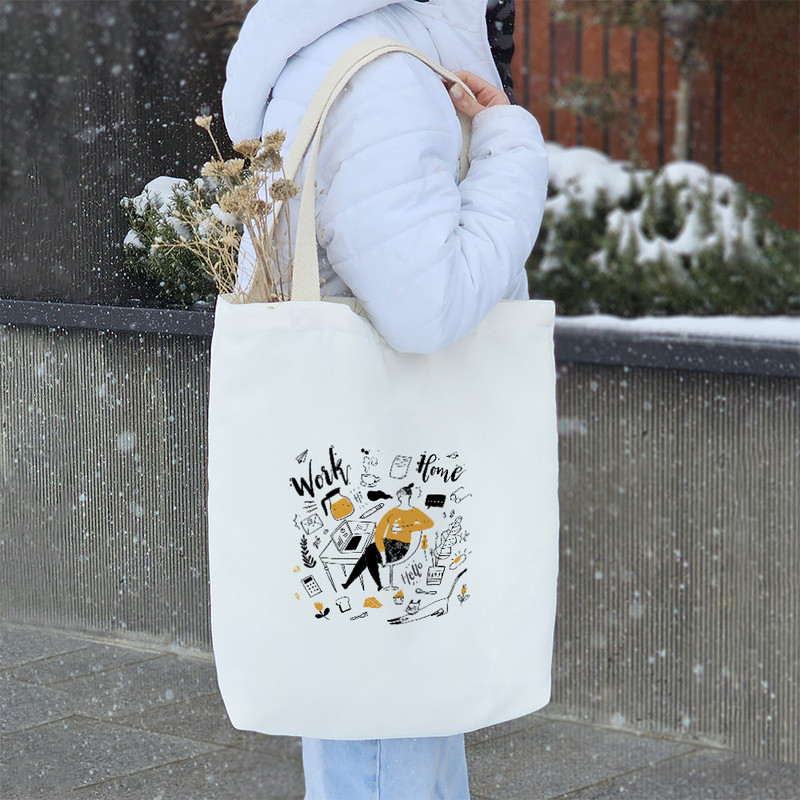 ساک خرید خندالو مدل Work time کد 1869