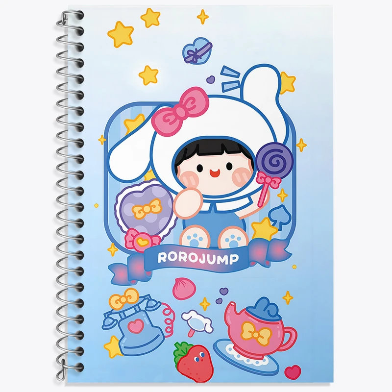 دفتر زبان 50 برگ خندالو مدل دو خط طرح رورو جامپ کیوت کد N3936