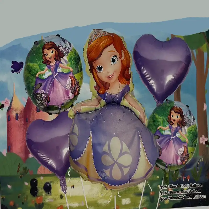 بادکنک فویلی طرح سوفیا کد 086 مجموعه 5 عددی